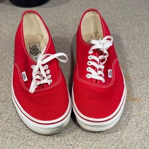 Vans Bold Red Canvas Shoes
